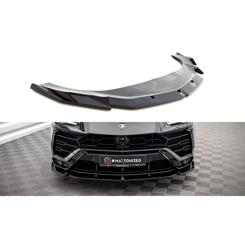 Paiement Sécurisé LAME DU PARE-CHOCS AVANT V.1 LAMBORGHINI URUS MK1 - MAXTONDESIGN - FINITION: NOIR BRILLANT