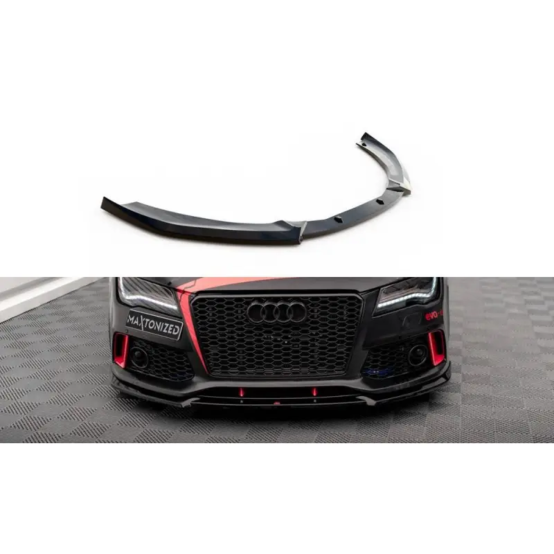 Commander Maintenant LAME DU PARE-CHOCS AVANT AUDI A7 RS7 LOOK C7 - MAXTONDESIGN - FINITION NOIR BRILLANT