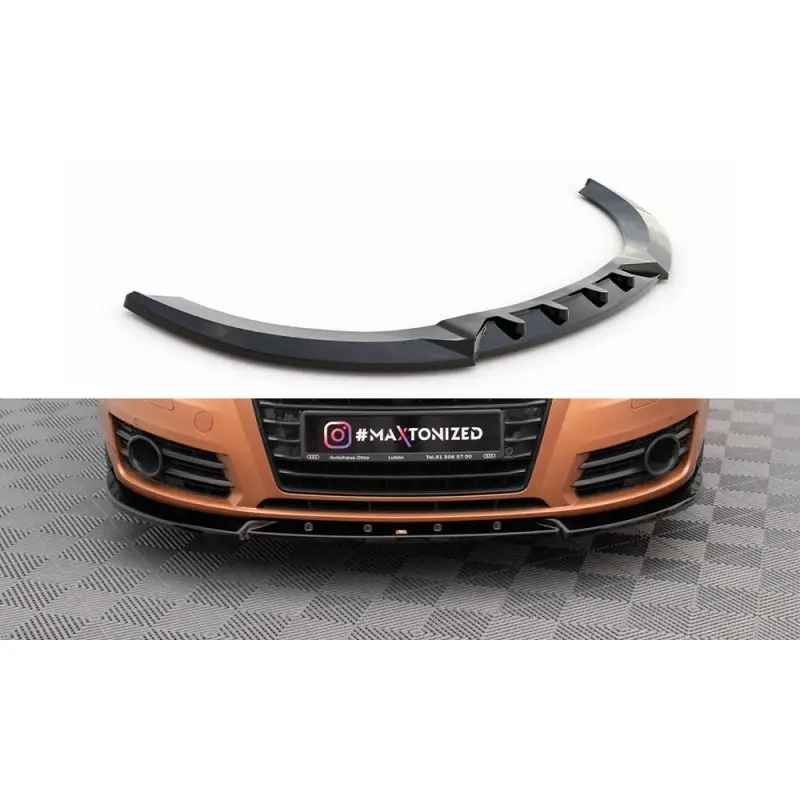 Acheter En Ligne LAME DU PARE-CHOCS AVANT V.2 AUDI A7 C7 - MAXTONDESIGN - FINITION NOIR BRILLANT