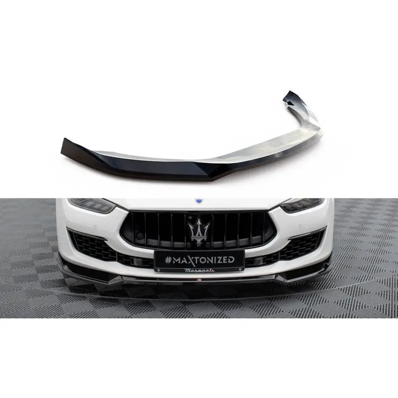 Prix Choc LAME DU PARE-CHOCS AVANT V.1 MASERATI GHIBLI MK3 FACELIFT - MAXTONDESIGN - FINITION: NOIR BRILLANT