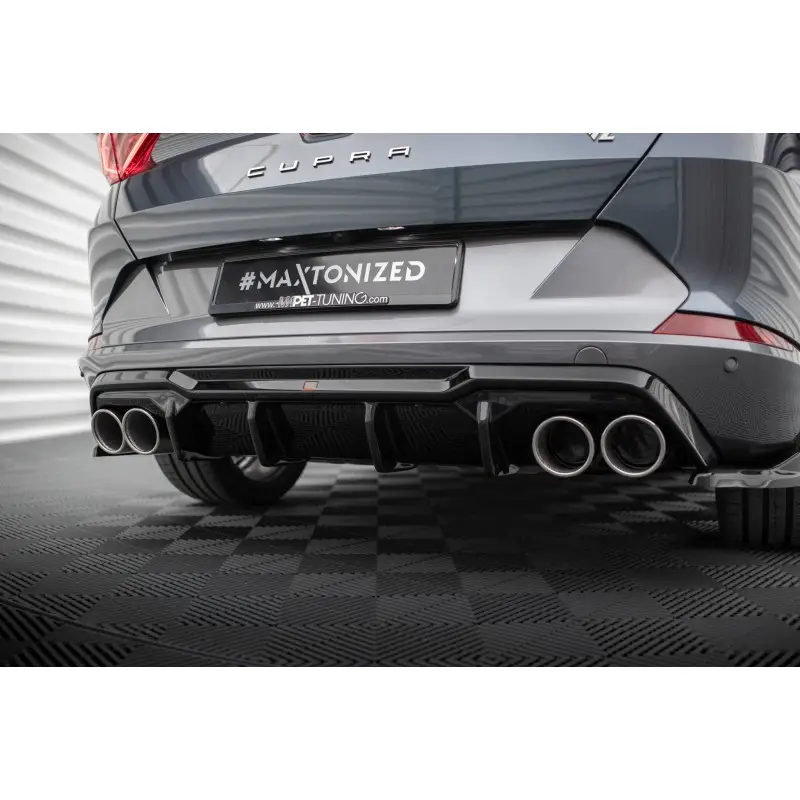 Certifié RAJOUT DU PARE-CHOCS ARRIERE V.3 + FAUX POT D'ECHAPPEMENT CUPRA FORMENTOR MK1 - MAXTONDESIGN - FINITION: NOIR BRILLANT