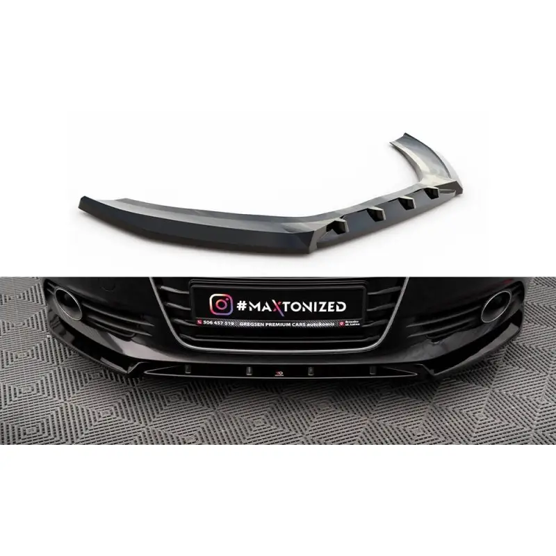 Acheter En Ligne LAME DU PARE-CHOCS AVANT V.2 AUDI A6 C7 - MAXTONDESIGN - FINITION NOIR BRILLANT