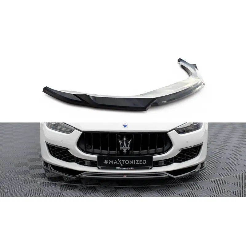 Paiement Sécurisé LAME DU PARE-CHOCS AVANT V.2 MASERATI GHIBLI MK3 FACELIFT - MAXTONDESIGN - FINITION: NOIR BRILLANT