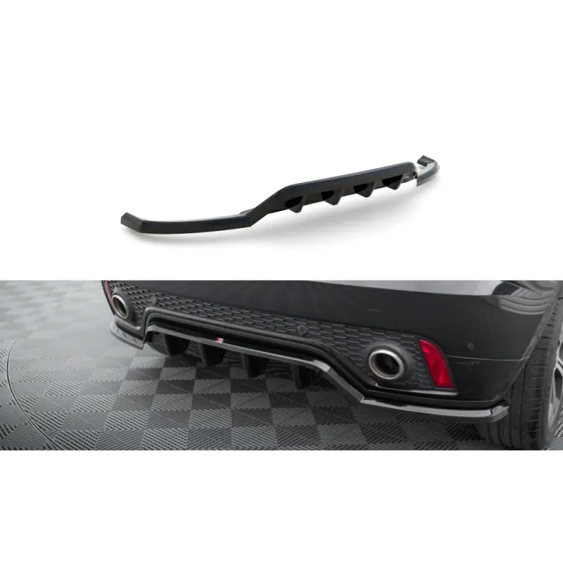 Acheter En Ligne CENTRAL ARRIERE SPLITTER (AVEC UNE BARRE VERTICALE) JAGUAR E-PACE R-DYNAMIC MK1 - MAXTONDESIGN - FINITION: NOIR BRILLANT