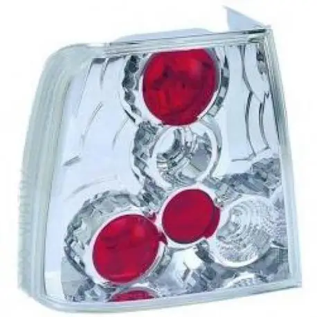 SET 2 FEUX ARRIERES DESIGN FOND CHROME - TRANSPARENT VW PASSAT 3B BERLINE (96-00) Produit De Marque