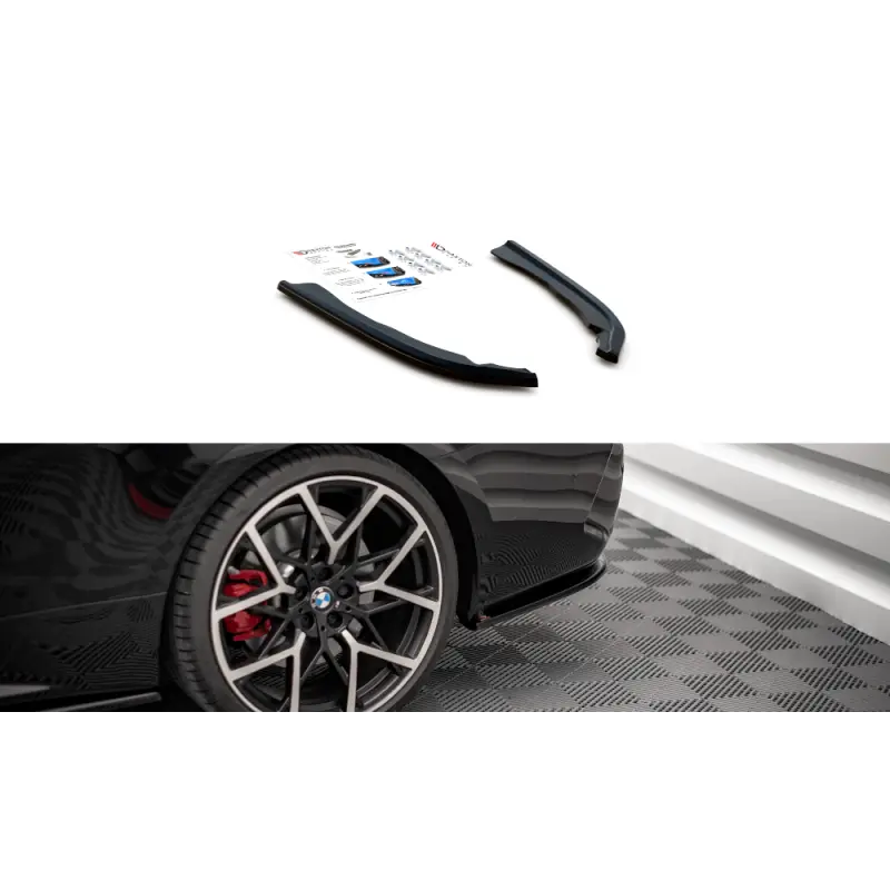 LAMES DE PARE-CHOCS ARRIÈRE LATÉRALES V.1 BMW 4 M-PACK G22-G23(21-22) PACK M - MAXTON DESIGN - FINITION NOIR BRILLANT Commander Vite