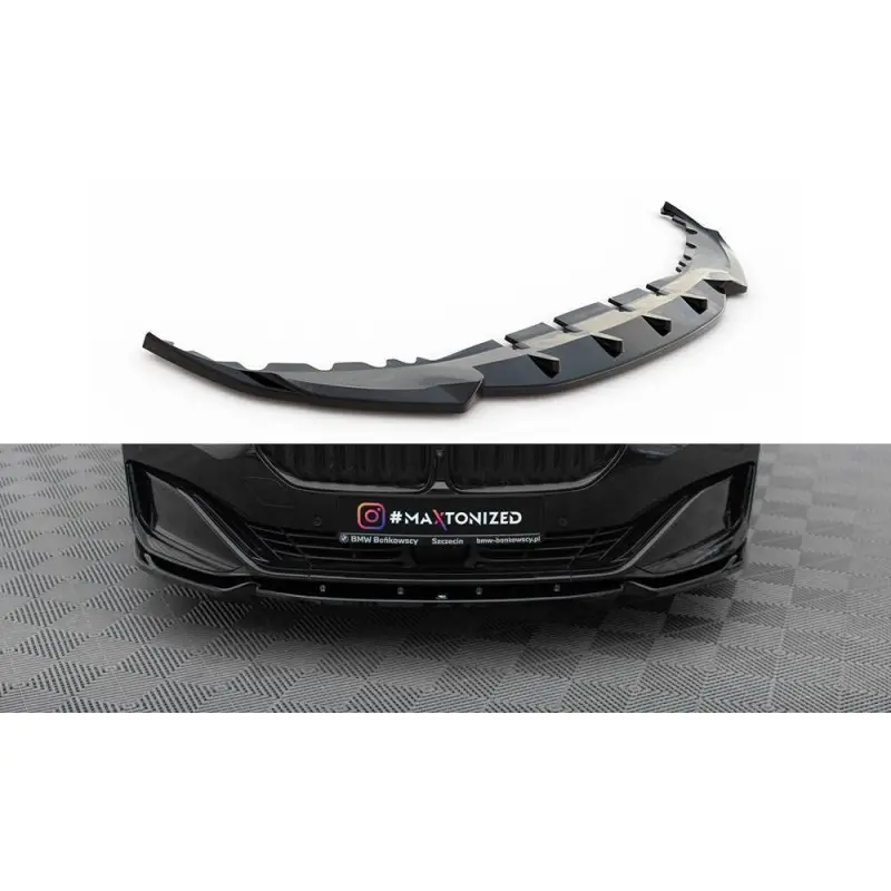 Meilleure Vente LAME DU PARE-CHOCS AVANT V.1 BMW 7 G11 FACELIFT - MAXTONDESIGN - FINITION NOIR BRILLANT