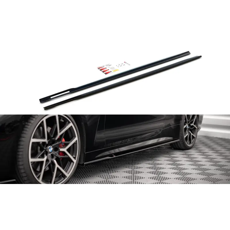 RAJOUTS DES BAS DE CAISSE V.1 BMW 4 M-PACK G22-G23(21-22) PACK M - MAXTON DESIGN - FINITION NOIR BRILLANT Jusqu’à Épuisement Des Stocks