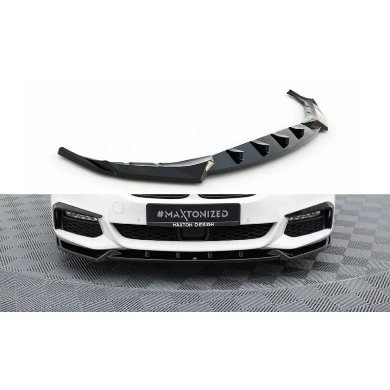 Top Vente LAME DU PARE-CHOCS AVANT V.4 BMW 5 M-PACK G30 / G31 - MAXTONDESIGN - FINITION NOIR BRILLANT