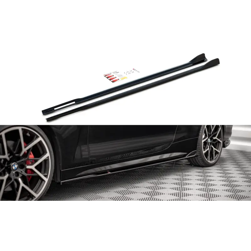 Populaire RAJOUTS DES BAS DE CAISSE V.2 BMW 4 M-PACK G22-G23(21-22) PACK M - MAXTON DESIGN - FINITION NOIR BRILLANT