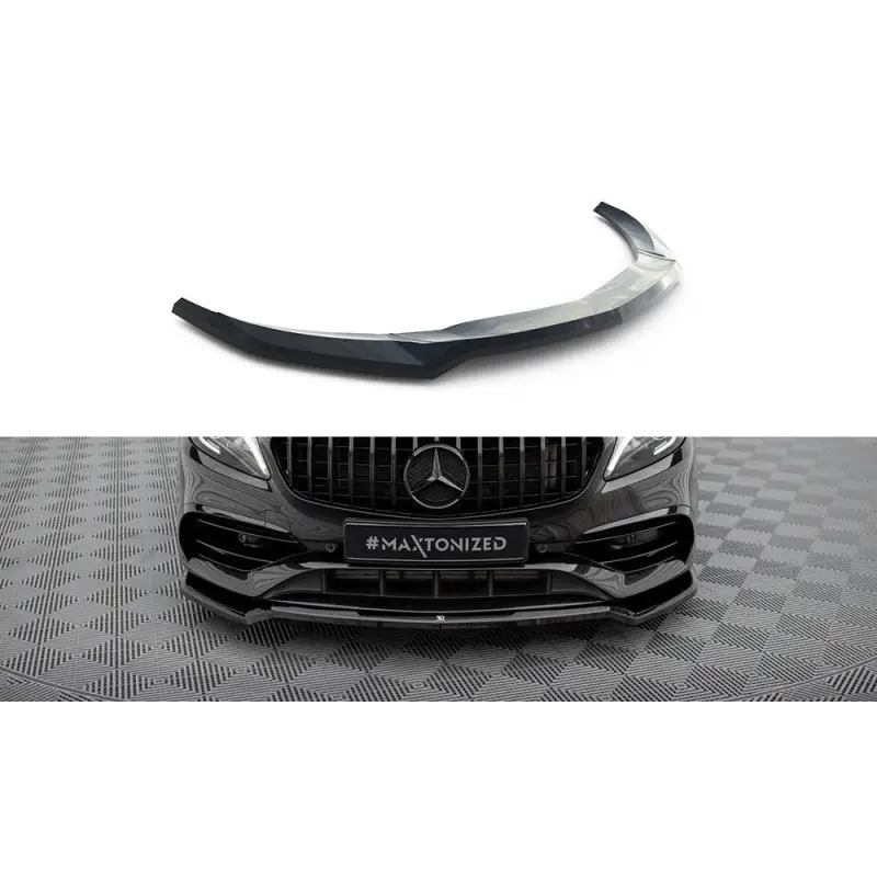 Réduction LAME DU PARE-CHOCS AVANT V.1 MERCEDES-BENZ A AMG-LINE W176 FACELIFT - MAXTONDESIGN - FINITION: NOIR BRILLANT