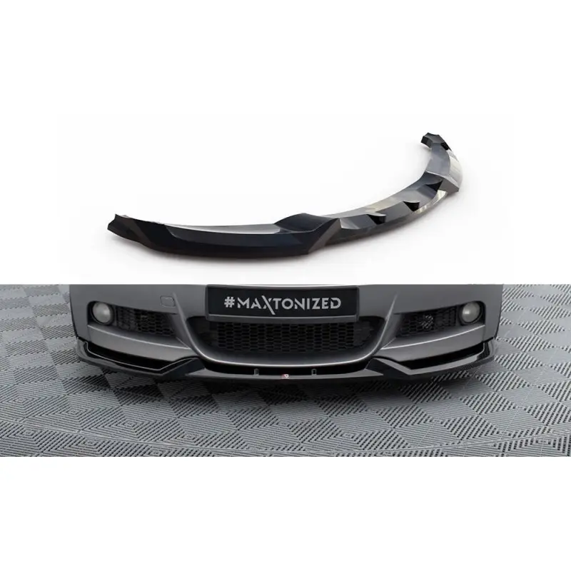 Certifié LAME DU PARE-CHOCS AVANT V.1 BMW 1 M-PACK E82 - MAXTONDESIGN - FINITION NOIR BRILLANT