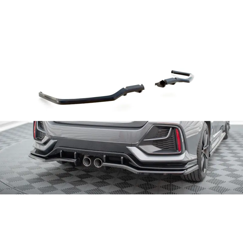 Populaire CENTRAL ARRIERE SPLITTER (AVEC UNE BARRE VERTICALE) HONDA CIVIC SPORT MK 10 FACELIFT - MAXTONDESIGN - FINITION: NOIR BRILLANT