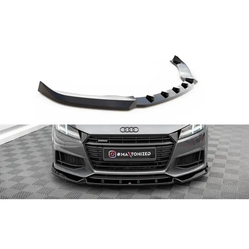 LAME DU PARE-CHOCS AVANT V.2 AUDI TT S / S-LINE 8S - MAXTONDESIGN - FINITION NOIR BRILLANT Jusqu’à Épuisement Des Stocks