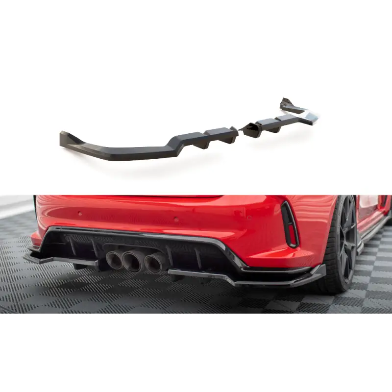 Prix Choc CENTRAL ARRIERE SPLITTER (AVEC UNE BARRE VERTICALE) V.2 HONDA CIVIC TYPE-R MK 11 - MAXTONDESIGN - FINITION: NOIR BRILLANT
