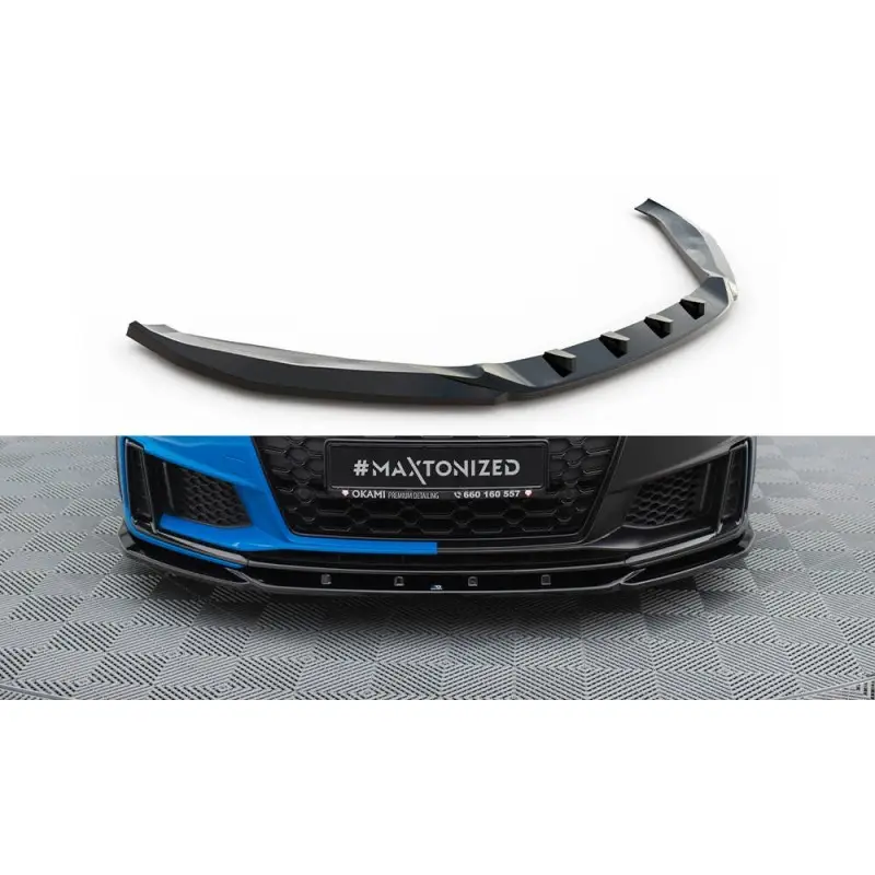 Meilleure Vente LAME DU PARE-CHOCS AVANT V.2 AUDI TT S 8S FACELIFT - MAXTONDESIGN - FINITION NOIR BRILLANT
