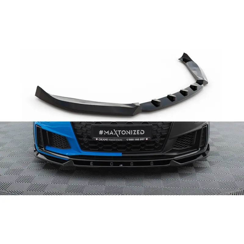 LAME DU PARE-CHOCS AVANT V.1 AUDI TT S 8S FACELIFT - MAXTONDESIGN - FINITION NOIR BRILLANT Achat Immédiat