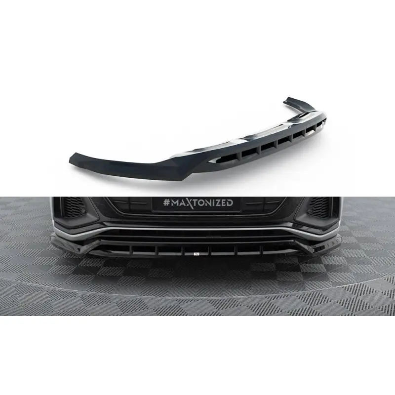 LAME DU PARE-CHOCS AVANT V.2 AUDI SQ8 / Q8 S-LINE MK1 - MAXTONDESIGN - FINITION NOIR BRILLANT Soldes