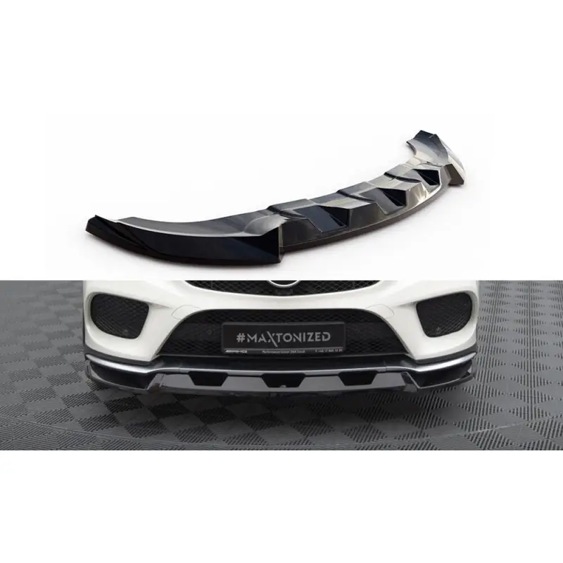 LAME DU PARE-CHOCS AVANT V.1 MERCEDES-BENZ GLE COUPE 43 AMG - AMG-LINE C292 - MAXTONDESIGN - FINITION: NOIR BRILLANT Offre Exclusive