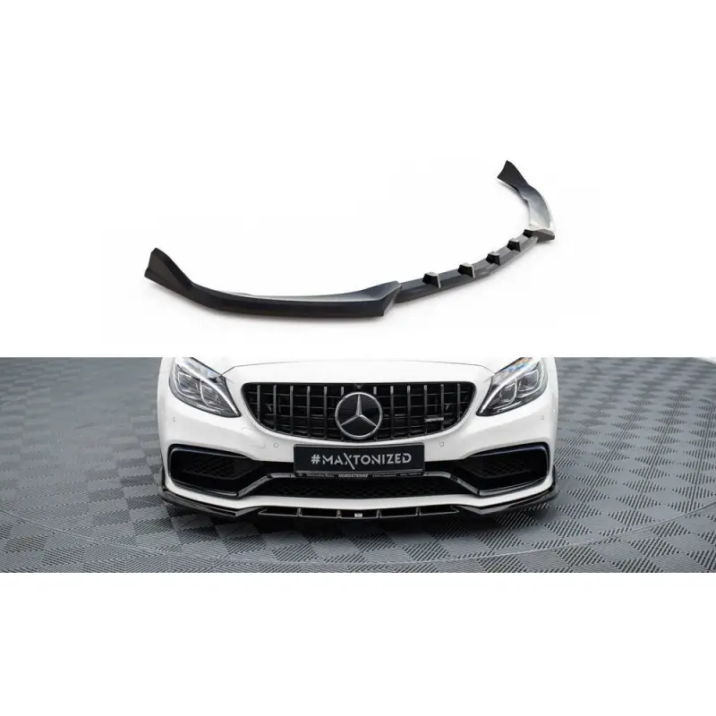 Expédié Aujourd’hui LAME DU PARE-CHOCS AVANT V.2 MERCEDES-AMG C63 SEDAN / ESTATE W205 / S205 - MAXTONDESIGN - FINITION NOIR BRILLANT