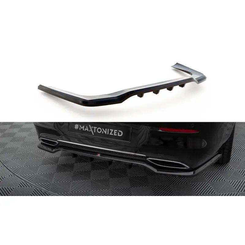 Populaire CENTRAL ARRIERE SPLITTER (AVEC UNE BARRE VERTICALE) MERCEDES-BENZ CLA COUPE C118 - MAXTONDESIGN - FINITION: NOIR BRILLANT