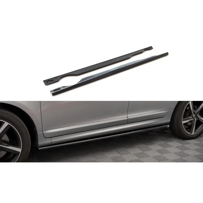 RAJOUTS DES BAS DE CAISSE VOLVO XC60 R-DESIGN MK1 FACELIFT - MAXTONDESIGN - FINITION NOIR BRILLANT Vente Flash