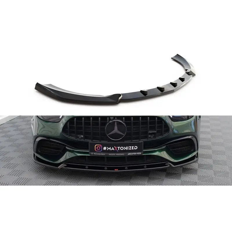 Dernière Chance LAME DU PARE-CHOCS AVANT V.2 MERCEDES-AMG E63 W213 FACELIFT - MAXTONDESIGN - FINITION: NOIR BRILLANT