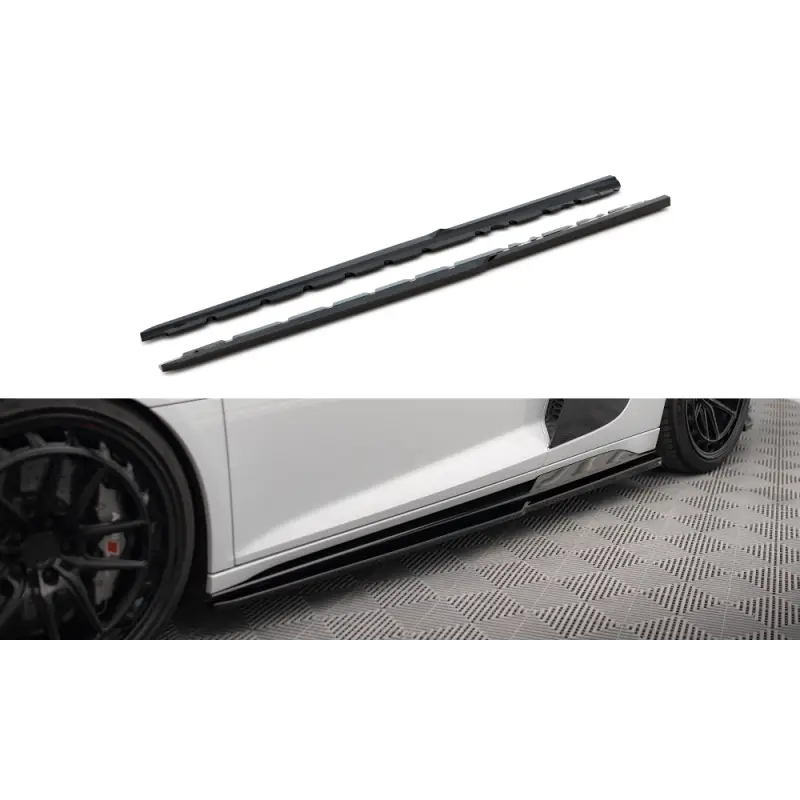 Soldes RAJOUTS DES BAS DE CAISSE V.2 AUDI R8 MK2 FACELIFT - MAXTONDESIGN - FINITION NOIR BRILLANT