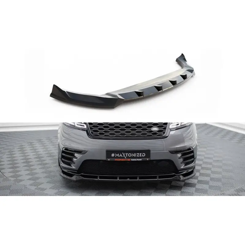 LAME DU PARE-CHOCS AVANT LAND ROVER RANGE ROVER VELAR R-DYNAMIC MK1 - MAXTONDESIGN - FINITION NOIR BRILLANT Pas Cher