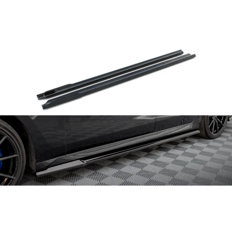 Usine Directe RAJOUTS DES BAS DE CAISSE BMW 7 M-PACK / M760E G70 - MAXTONDESIGN - FINITION NOIR BRILLANT