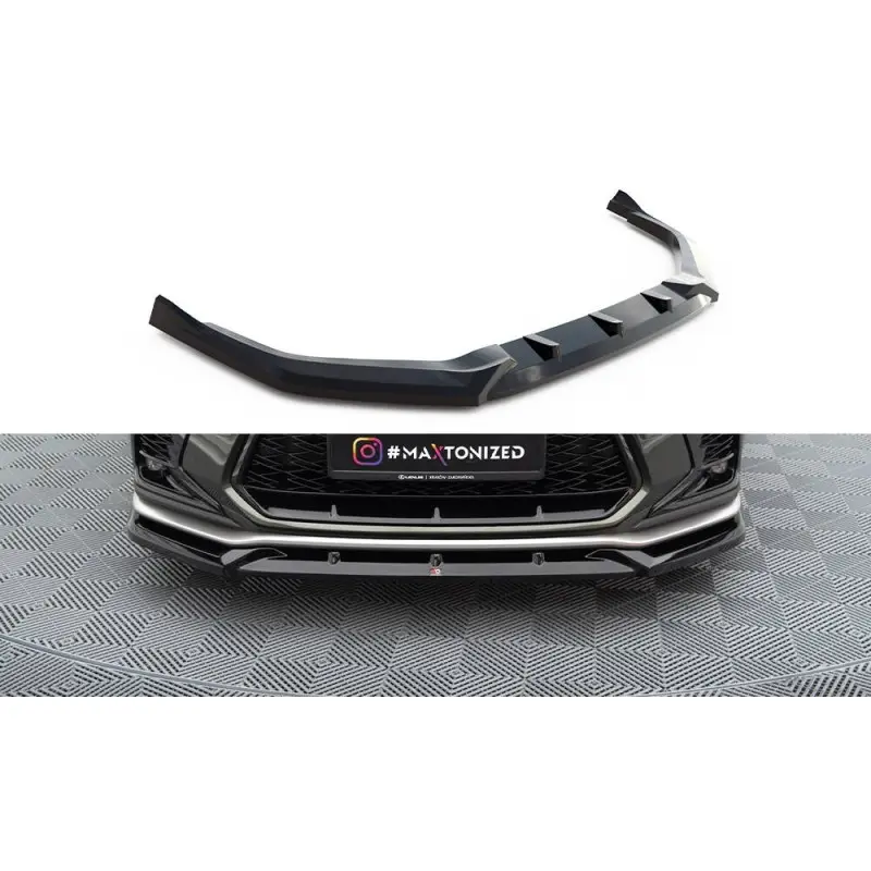 LAME DU PARE-CHOCS AVANT V.2 LEXUS NX F-SPORT MK2 - MAXTONDESIGN - FINITION NOIR BRILLANT Top Vente