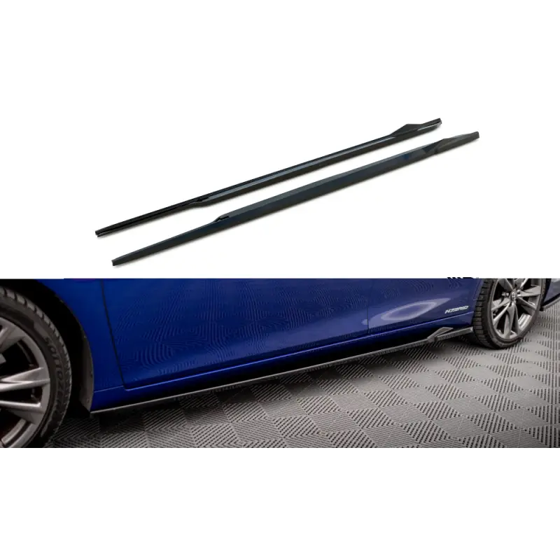 Usine Directe RAJOUTS DES BAS DE CAISSE LEXUS ES F SPORT MK7 - MAXTONDESIGN - FINITION NOIR BRILLANT