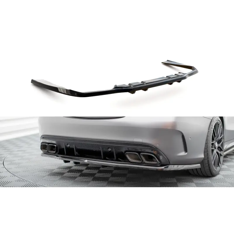 CENTRAL ARRIERE SPLITTER (AVEC UNE BARRE VERTICALE) MERCEDES-AMG C63 SEDAN - ESTATE W205 FACELIFT - MAXTONDESIGN - FINITION: NOI Promotion Saisonnière