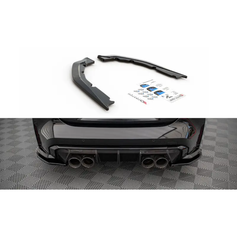 LAMES DE PARE-CHOCS ARRIÈRE LATÉRALES BMW M4 G82 - G83 - POUR VERITABLE - M4 - MAXTON DESIGN - FINITION NOIR BRILLANT Bon Plan