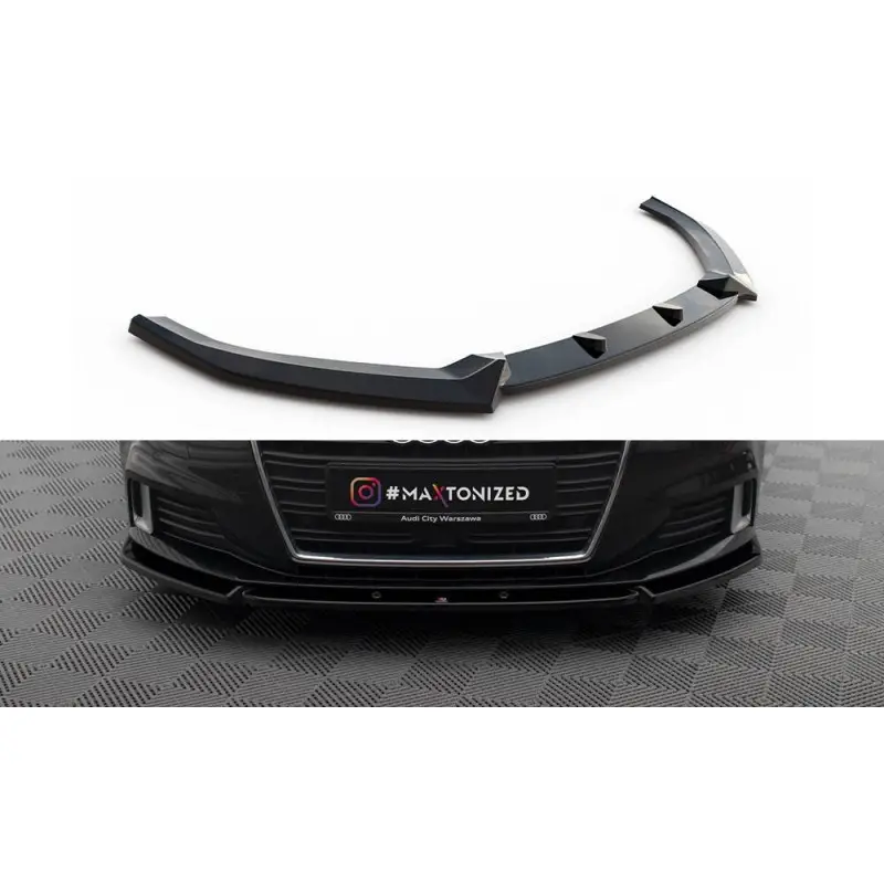 LAME DU PARE-CHOCS AVANT V.1 AUDI A3 SPORTBACK 8V FACELIFT - MAXTONDESIGN - FINITION NOIR BRILLANT Petit Prix
