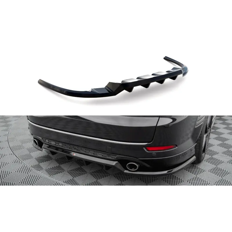 CENTRAL ARRIERE SPLITTER (AVEC UNE BARRE VERTICALE) FORD MONDEO ST-LINE MK4 FACELIFT - MAXTONDESIGN - FINITION: NOIR BRILLANT Prix Choc