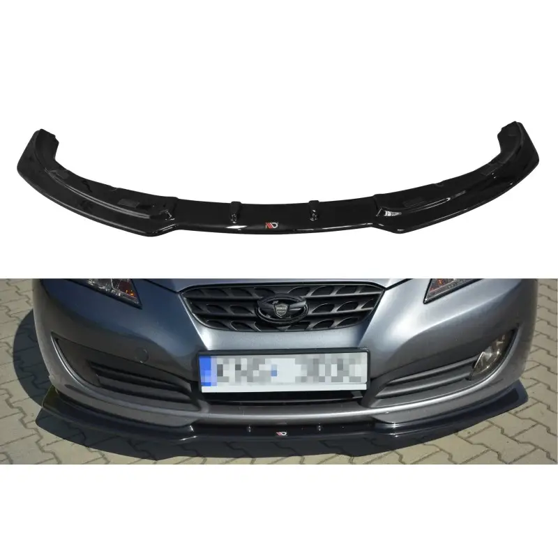Haute Qualité LAME DU PARE-CHOCS AVANT - SPLITTER HYUNDAI GENESIS COUPÉ MK.1 - MAXTON DESIGN - FINITION NOIR BRILLANT