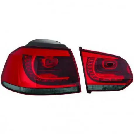 Meilleure Vente FEUX ARRIERES DESIGN - ROUGE - NOIR LOOK GTI À LED VW GOLF 6 (08-12) SAUF BREAK & CABRIOLET