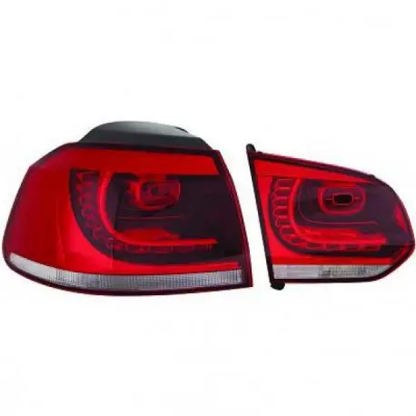 FEUX ARRIERES DESIGN - ROUGE FUME LOOK GTI À LED VW GOLF 6 (08-12) SAUF BREAK & CABRIOLET Prix Bas