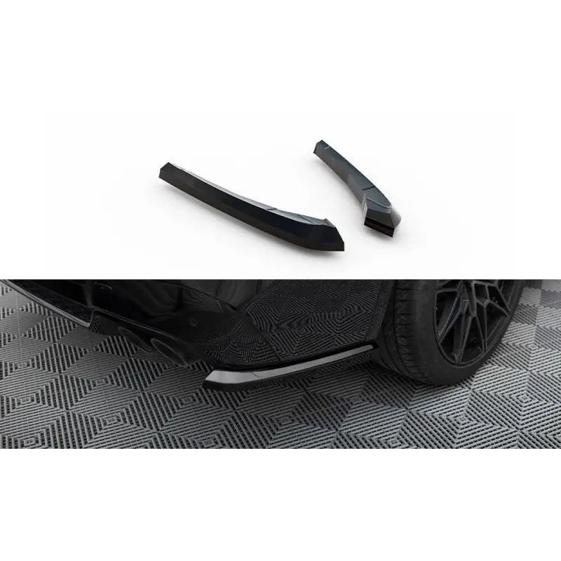 LAMES DE PARE-CHOCS ARRIERE LATERALES V.1 BMW X3 M F97 FACELIFT - MAXTONDESIGN - FINITION: NOIR BRILLANT Satisfait Ou Remboursé