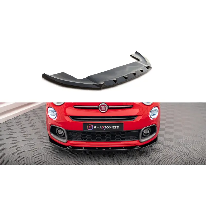Acheter En Ligne LAME DU PARE-CHOCS AVANT FIAT 500X SPORT MK1 FACELIFT - MAXTONDESIGN - FINITION: NOIR BRILLANT