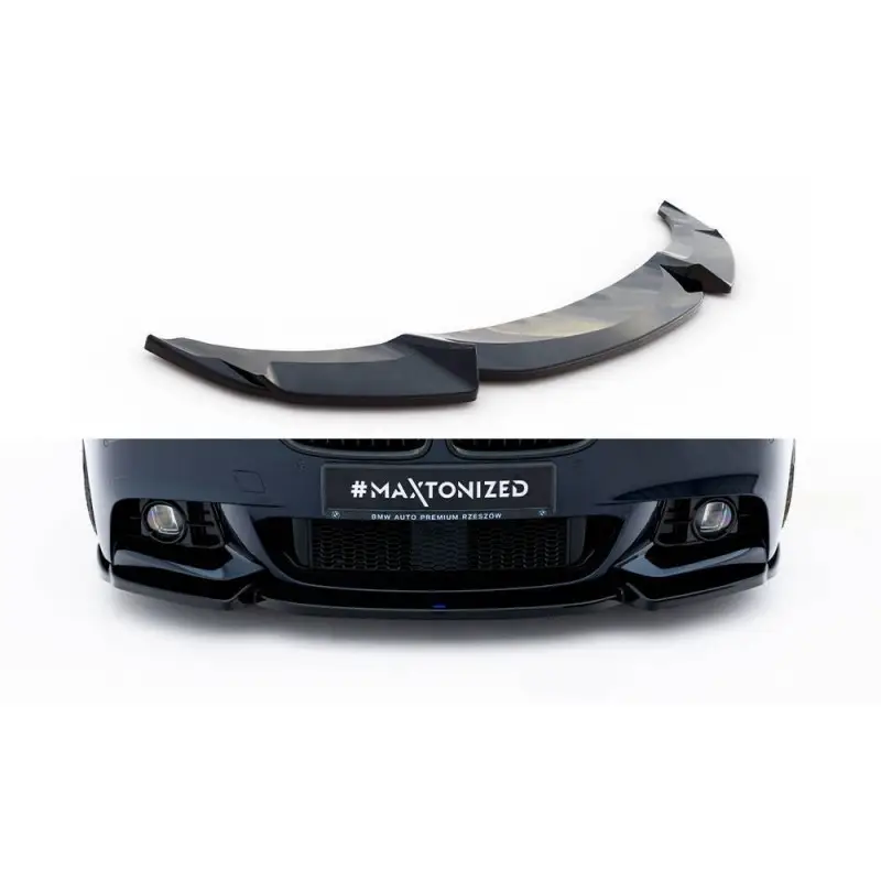 Nouvelle Collection LAME DU PARE-CHOCS AVANT V.3 BMW 5 F10-F11 M-PACK - MAXTON DESIGN - FINITION NOIR BRILLANT