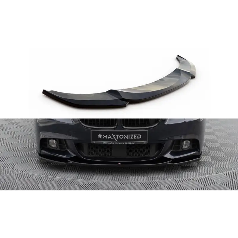 LAME DU PARE-CHOCS AVANT V.4 BMW 5 F10-F11 M-PACK - MAXTON DESIGN - FINITION NOIR BRILLANT Offre Limitée