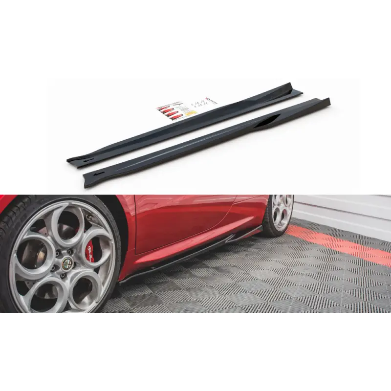 Soldes RAJOUTS DES BAS DE CAISSE ALFA ROMEO 4C - MAXTON DESIGN - FINITION NOIR BRILLANT