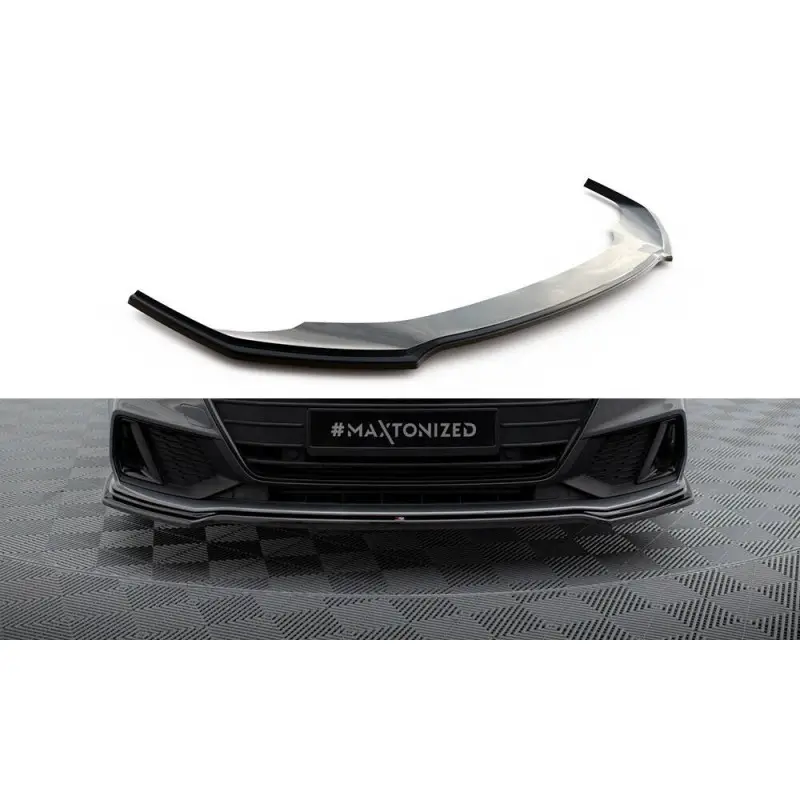 Nouveauté LAME DU PARE-CHOCS AVANT V.1 AUDI A7 C8 S-LINE - MAXTON DESIGN - FINITION NOIR BRILLANT