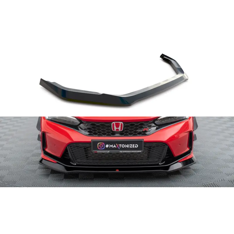 LAME DU PARE-CHOCS AVANT V.1 HONDA CIVIC TYPE-R MK 11 - MAXTONDESIGN - FINITION: NOIR BRILLANT Promotion Saisonnière
