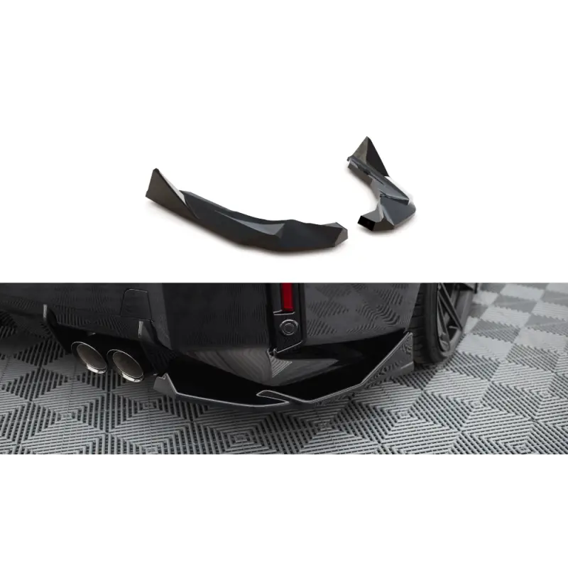 Dernière Chance LAMES DE PARE-CHOCS ARRIERE LATERALES V.2 BMW M2 G87 - MAXTONDESIGN - FINITION: NOIR BRILLANT