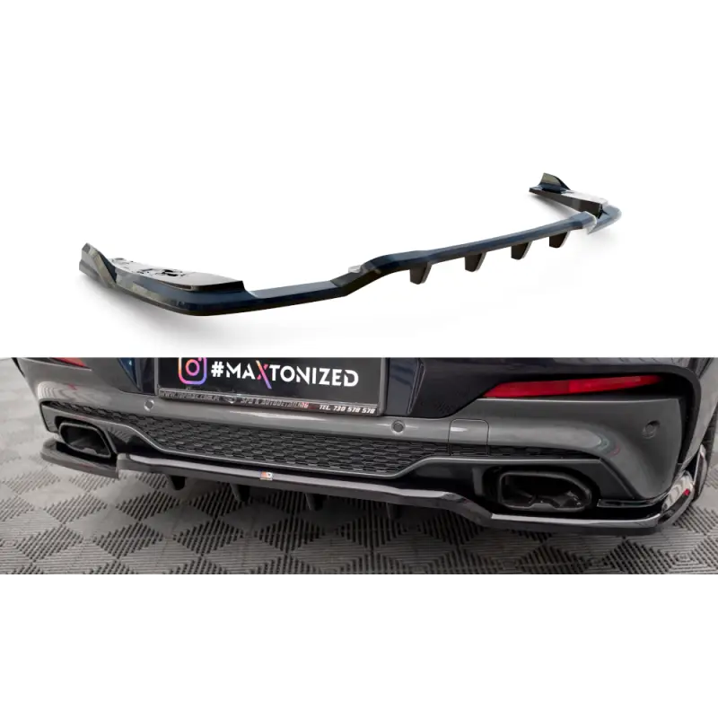Prix Choc CENTRAL ARRIERE SPLITTER (AVEC UNE BARRE VERTICALE) V.2 BMW X4 M40I G02 - MAXTONDESIGN - FINITION: NOIR BRILLANT