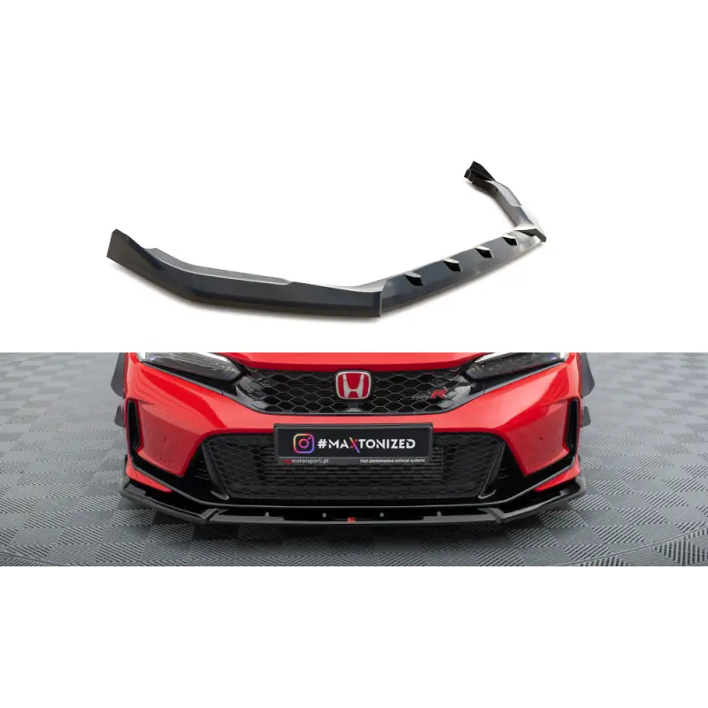 LAME DU PARE-CHOCS AVANT V.2 HONDA CIVIC TYPE-R MK 11 - MAXTONDESIGN - FINITION: NOIR BRILLANT Promotion
