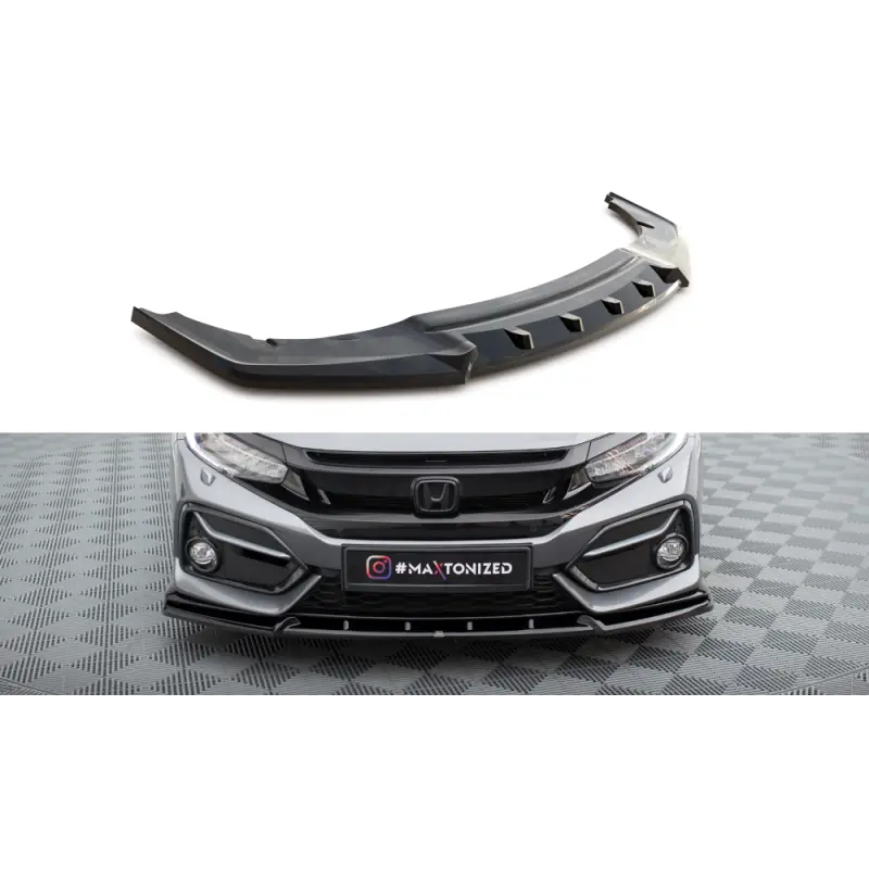 LAME DU PARE-CHOCS AVANT HONDA CIVIC SPORT MK 10 - MAXTONDESIGN - FINITION: NOIR BRILLANT Achat Immédiat